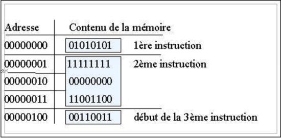 Figure 1 : programme en langage machine (factice)